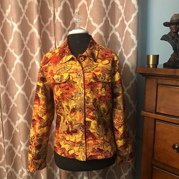 Christopher & Banks Jackets & Blazers - Christopher & Banks ⚜️ Floral Twill Design Jacket